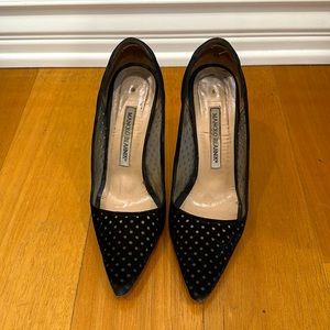 Manolo Blahnik Black Suede Pumps